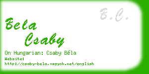bela csaby business card