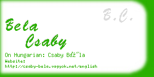 bela csaby business card
